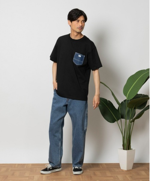Lee(リー)の「【Lee】別注 デニムポケット Tシャツ(Tシャツ/カットソー・メンズ・ブラック・XL/L/M)」の2枚目の写真
