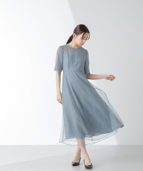 kaene（カエン）の「Kaene/ラメミックスエアリードレス（ワンピース・レディース・サックスブルー/オレンジ・38）」の5枚目の写真