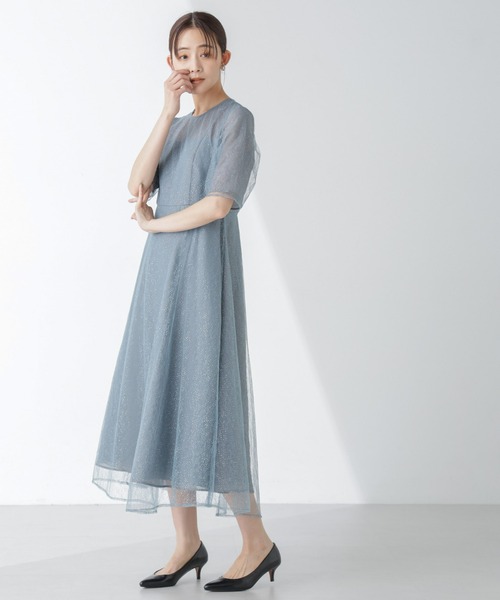 kaene（カエン）の「Kaene/ラメミックスエアリードレス（ワンピース・レディース・サックスブルー/オレンジ・38）」の6枚目の写真