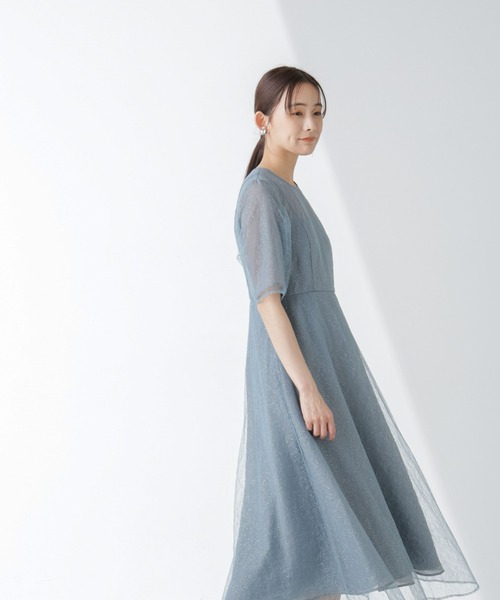 kaene（カエン）の「Kaene/ラメミックスエアリードレス（ワンピース・レディース・サックスブルー/オレンジ・38）」の7枚目の写真