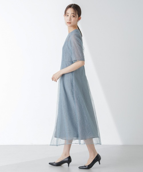 kaene（カエン）の「Kaene/ラメミックスエアリードレス（ワンピース・レディース・サックスブルー/オレンジ・38）」の8枚目の写真