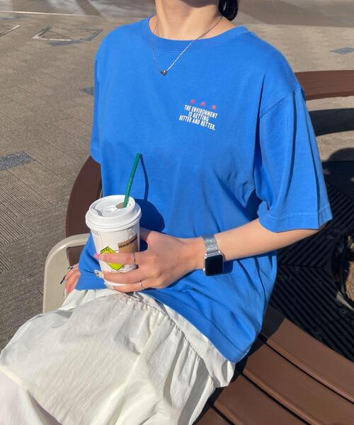 WEGO（ウィゴー）の「WEGO/ヴィンテージライクグラフィックTシャツ（Tシャツ/カットソー・レディース・ホワイト系その他/スミクロ/ブルー/ホワイト・FREE）」の19枚目の写真