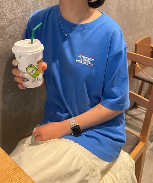 WEGO（ウィゴー）の「WEGO/ヴィンテージライクグラフィックTシャツ（Tシャツ/カットソー・レディース・ホワイト系その他/スミクロ/ブルー/ホワイト・FREE）」の20枚目の写真