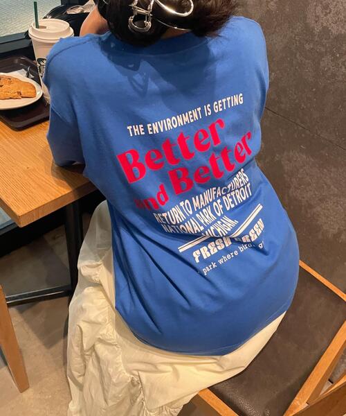 WEGO（ウィゴー）の「WEGO/ヴィンテージライクグラフィックTシャツ（Tシャツ/カットソー・レディース・ホワイト系その他/スミクロ/ブルー/ホワイト・FREE）」の21枚目の写真