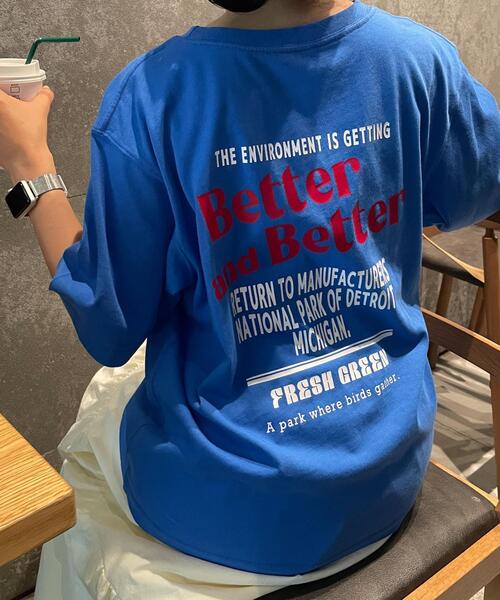 WEGO（ウィゴー）の「WEGO/ヴィンテージライクグラフィックTシャツ（Tシャツ/カットソー・レディース・ホワイト系その他/スミクロ/ブルー/ホワイト・FREE）」の22枚目の写真