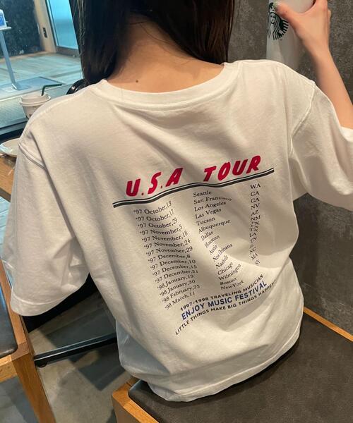 WEGO（ウィゴー）の「WEGO/ヴィンテージライクグラフィックTシャツ（Tシャツ/カットソー・レディース・ホワイト系その他/スミクロ/ブルー/ホワイト・FREE）」の14枚目の写真