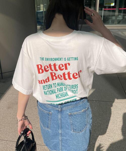WEGO（ウィゴー）の「WEGO/ヴィンテージライクグラフィックTシャツ（Tシャツ/カットソー・レディース・ホワイト系その他/スミクロ/ブルー/ホワイト・FREE）」の2枚目の写真