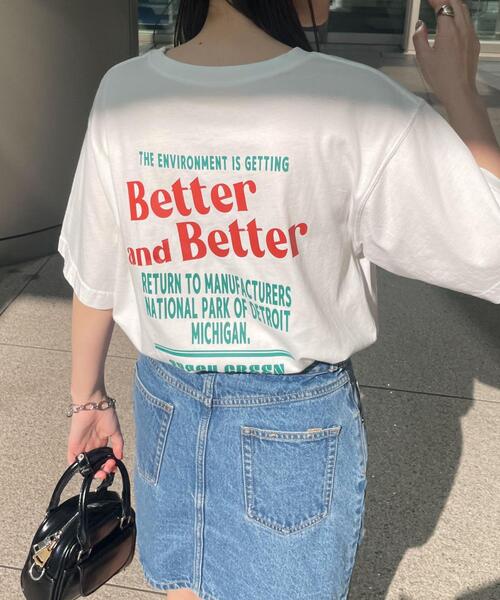 WEGO（ウィゴー）の「WEGO/ヴィンテージライクグラフィックTシャツ（Tシャツ/カットソー・レディース・ホワイト系その他/スミクロ/ブルー/ホワイト・FREE）」の6枚目の写真