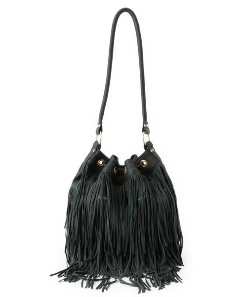 ROSE BUD（ローズバッド）の「（METAL MA MODE） MBG-3038LAYERED FRINGE BAG[フリンジ]（ショルダーバッグ・レディース・グリーン/ホワイト/ブラック・ONE SIZE）」の10枚目の写真