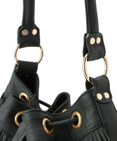 ROSE BUD（ローズバッド）の「（METAL MA MODE） MBG-3038LAYERED FRINGE BAG[フリンジ]（ショルダーバッグ・レディース・グリーン/ホワイト/ブラック・ONE SIZE）」の9枚目の写真