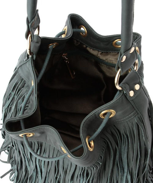 ROSE BUD（ローズバッド）の「（METAL MA MODE） MBG-3038LAYERED FRINGE BAG[フリンジ]（ショルダーバッグ・レディース・グリーン/ホワイト/ブラック・ONE SIZE）」の5枚目の写真