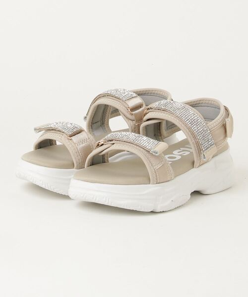 kitson（キットソン）の「kitson キラキラ ダブルベルト 厚底サンダル（サンダル・レディース・ブラック系その他/グレー/ベージュ/ラベンダー・S/M/L/LL）」の11枚目の写真