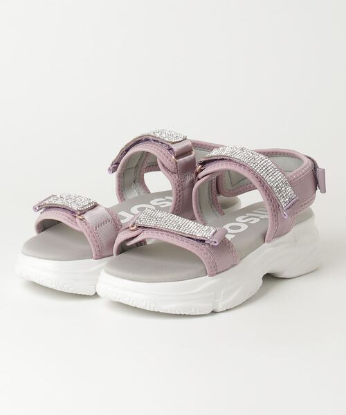 kitson（キットソン）の「kitson キラキラ ダブルベルト 厚底サンダル（サンダル・レディース・ブラック系その他/グレー/ベージュ/ラベンダー・S/M/L/LL）」の12枚目の写真