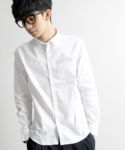 WEGO（ウィゴー）の「WEGO/スタンダードブロードシャツ（シャツ/ブラウス・メンズ・ワイン/ブラック/ロイヤルブルー/グレー/ホワイト/ネイビー/ベージュ/カーキ・SMALL/LARGE/MEDIUM）」の2枚目の写真