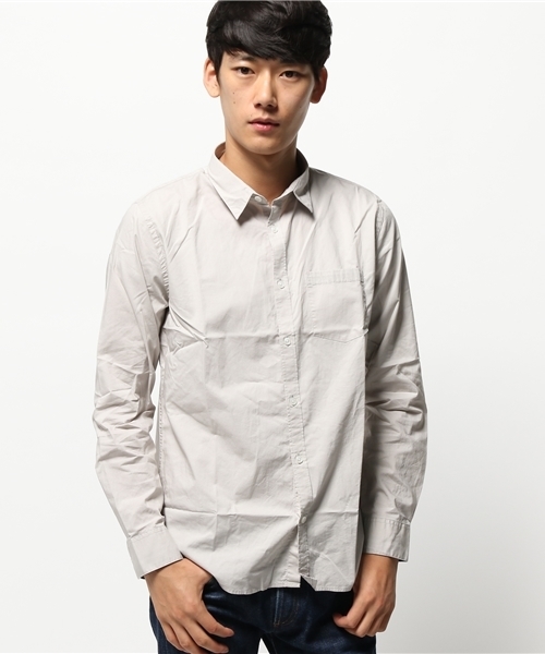 WEGO（ウィゴー）の「WEGO/スタンダードブロードシャツ（シャツ/ブラウス・メンズ・ワイン/ブラック/ロイヤルブルー/グレー/ホワイト/ネイビー/ベージュ/カーキ・SMALL/LARGE/MEDIUM）」の9枚目の写真