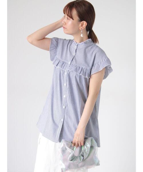 Lugnoncure（ルノンキュール）の「前後2WAYフリルブラウス（シャツ/ブラウス・レディース・ホワイト/オフホワイト/ネイビー/ブラック・F）」の5枚目の写真