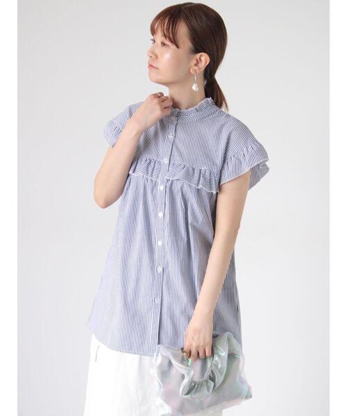 Lugnoncure（ルノンキュール）の「前後2WAYフリルブラウス（シャツ/ブラウス・レディース・ホワイト/オフホワイト/ネイビー/ブラック・F）」の8枚目の写真