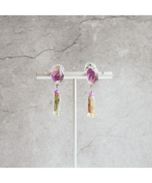 【joesstyle】*Glass Earrings*ファブリック×ストーンの小さなイヤリング(MA)