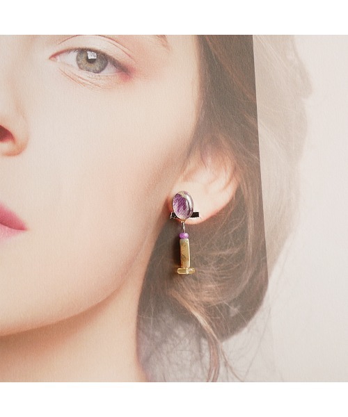 tone(トーン)の「【joesstyle】*Glass Earrings*ファブリック×ストーンの小さなイヤリング(MA)(イヤリング・レディース・マルチ・FREE)」の5枚目の写真