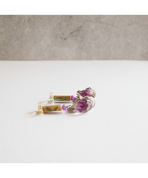 tone(トーン)の「【joesstyle】*Glass Earrings*ファブリック×ストーンの小さなイヤリング(MA)(イヤリング・レディース・マルチ・FREE)」の4枚目の写真