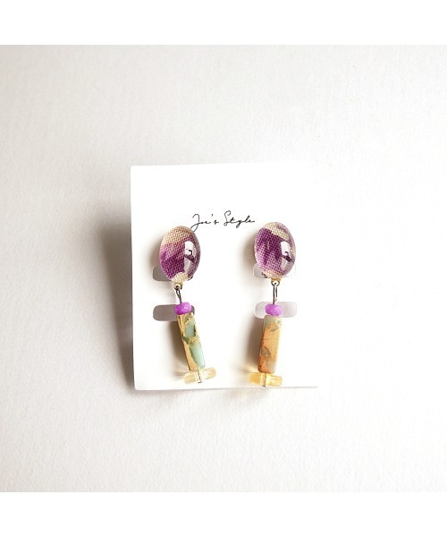 tone(トーン)の「【joesstyle】*Glass Earrings*ファブリック×ストーンの小さなイヤリング(MA)(イヤリング・レディース・マルチ・FREE)」の9枚目の写真