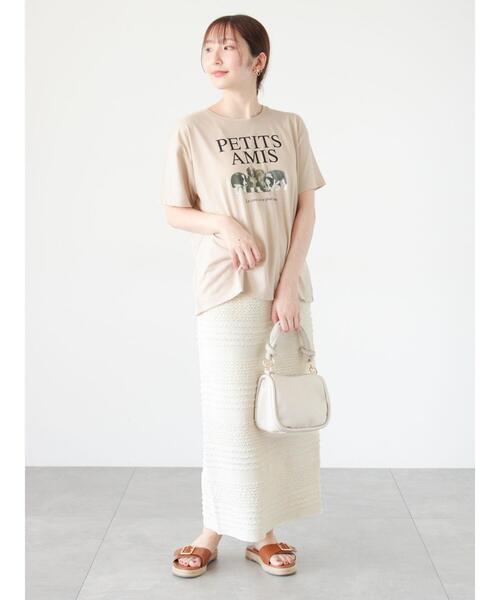 Te chichi TERRASSE（テチチテラス）の「シャーリングナロースカート（スカート・レディース・ブラック/ブラウン/オフホワイト・F）」の15枚目の写真