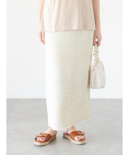 Te chichi TERRASSE（テチチテラス）の「シャーリングナロースカート（スカート・レディース・ブラック/ブラウン/オフホワイト・F）」の17枚目の写真