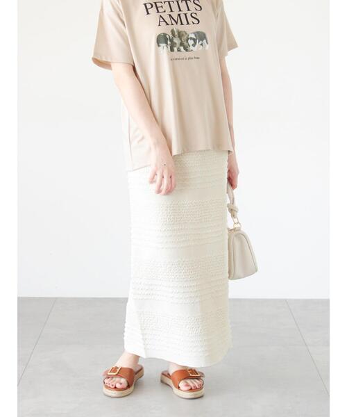 Te chichi TERRASSE（テチチテラス）の「シャーリングナロースカート（スカート・レディース・ブラック/ブラウン/オフホワイト・F）」の18枚目の写真