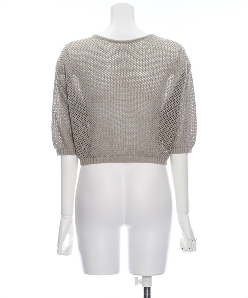 clear（クリア）の「フロントクロスリボンメッシュニットトップス［大人 カジュアル サマーニット］≪再入荷≫（ニット/セーター・レディース・ミント/グレー/グレイッシュベージュ/ブラック・F）」の8枚目の写真