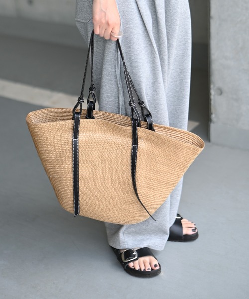 Marient(マリエント)の「カゴトートBAG(かごバッグ・レディース・ベージュ/ブラック・FREE)」の11枚目の写真