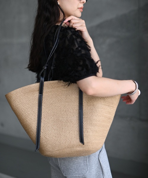 Marient(マリエント)の「カゴトートBAG(かごバッグ・レディース・ベージュ/ブラック・FREE)」の10枚目の写真