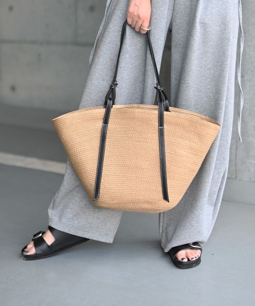 Marient(マリエント)の「カゴトートBAG(かごバッグ・レディース・ベージュ/ブラック・FREE)」の8枚目の写真