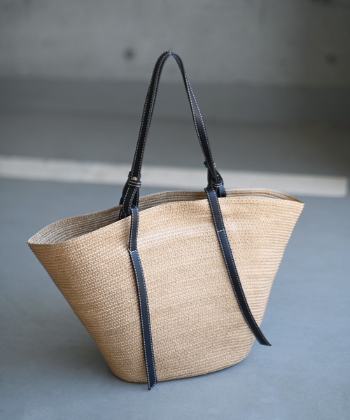 Marient(マリエント)の「カゴトートBAG(かごバッグ・レディース・ベージュ/ブラック・FREE)」の6枚目の写真