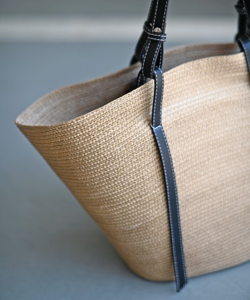 Marient(マリエント)の「カゴトートBAG(かごバッグ・レディース・ベージュ/ブラック・FREE)」の5枚目の写真