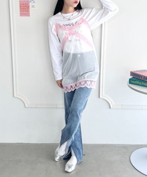 SOLLON.（ソルロン）の「ランジェリー風シアーワンピース（ワンピース・レディース・ホワイト・FREE）」の9枚目の写真