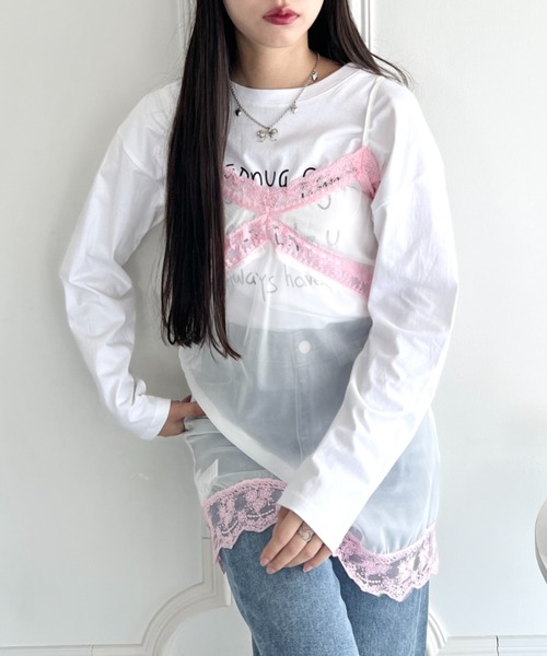 SOLLON.（ソルロン）の「ランジェリー風シアーワンピース（ワンピース・レディース・ホワイト・FREE）」の2枚目の写真