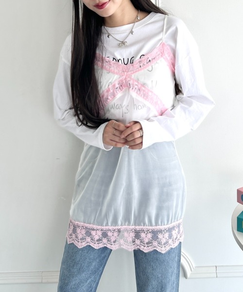 SOLLON.（ソルロン）の「ランジェリー風シアーワンピース（ワンピース・レディース・ホワイト・FREE）」の4枚目の写真