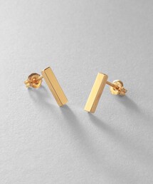 シルバー レクタングル スタッドピアス GP