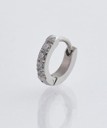 Phoebe（フィービィー）の「【金属アレルギー対応】ワンタッチビジューフープミニピアス(片耳)/サージカルステンレス（ピアス（片耳用））」