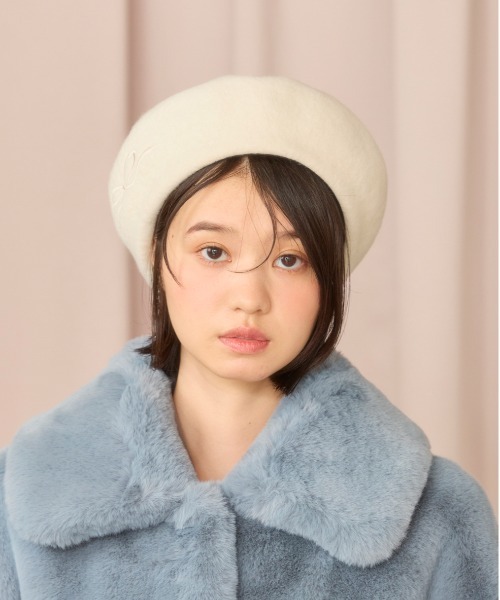 kaorinomori（カオリノモリ）の「kaorinomori オークベレー アリス / カオリノモリ（ハンチング/ベレー帽・レディース・ホワイト/グレー/ブラック/ライトブルー/ピンク・M/57.5cm）」の6枚目の写真