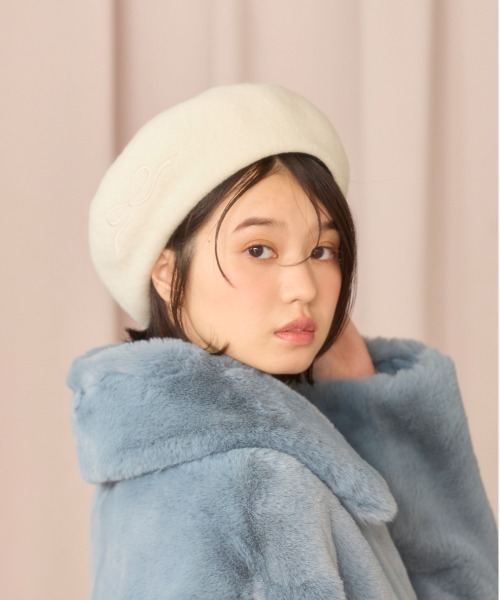 kaorinomori（カオリノモリ）の「kaorinomori オークベレー アリス / カオリノモリ（ハンチング/ベレー帽・レディース・ホワイト/グレー/ブラック/ライトブルー/ピンク・M/57.5cm）」の7枚目の写真