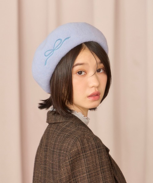 kaorinomori（カオリノモリ）の「kaorinomori オークベレー アリス / カオリノモリ（ハンチング/ベレー帽・レディース・ホワイト/グレー/ブラック/ライトブルー/ピンク・M/57.5cm）」の22枚目の写真