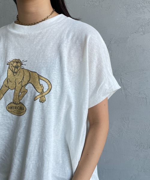 AMERICANA（アメリカーナ）の「[Americana/アメリカーナ] ベルギーリネン天竺 アニマルプリントTシャツ（Tシャツ/カットソー・レディース・ホワイト/ブラウン/ダークグレー・ONE SIZE）」の15枚目の写真