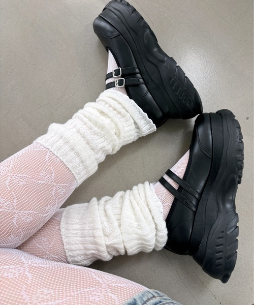 Heather（ヘザー）の「ボリュームレッグウォーマー　144133（レッグウォーマー・レディース・ブラック/ホワイト・ONE SIZE）」の2枚目の写真