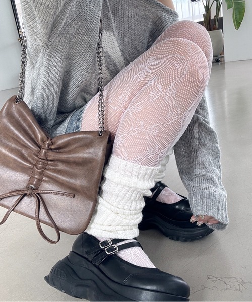 Heather（ヘザー）の「ボリュームレッグウォーマー　144133（レッグウォーマー・レディース・ブラック/ホワイト・ONE SIZE）」の3枚目の写真