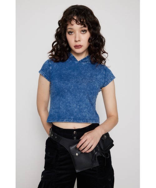 LAGUA GEM（ラグアジェム）の「WASH COMPACT フーディ（Tシャツ/カットソー・レディース・ブラック/ブルー・FREE）」の10枚目の写真