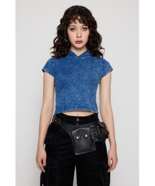 LAGUA GEM（ラグアジェム）の「WASH COMPACT フーディ（Tシャツ/カットソー・レディース・ブラック/ブルー・FREE）」の9枚目の写真