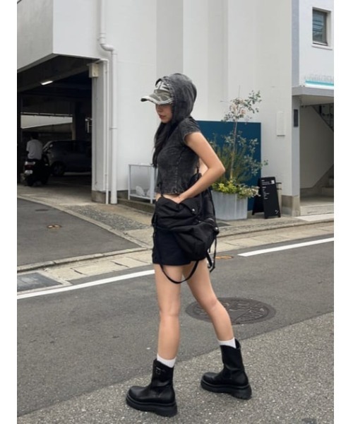 LAGUA GEM（ラグアジェム）の「WASH COMPACT フーディ（Tシャツ/カットソー・レディース・ブラック/ブルー・FREE）」の16枚目の写真