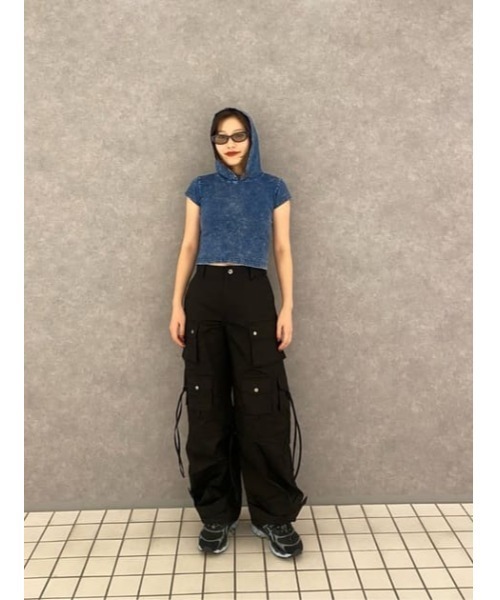LAGUA GEM（ラグアジェム）の「WASH COMPACT フーディ（Tシャツ/カットソー・レディース・ブラック/ブルー・FREE）」の20枚目の写真