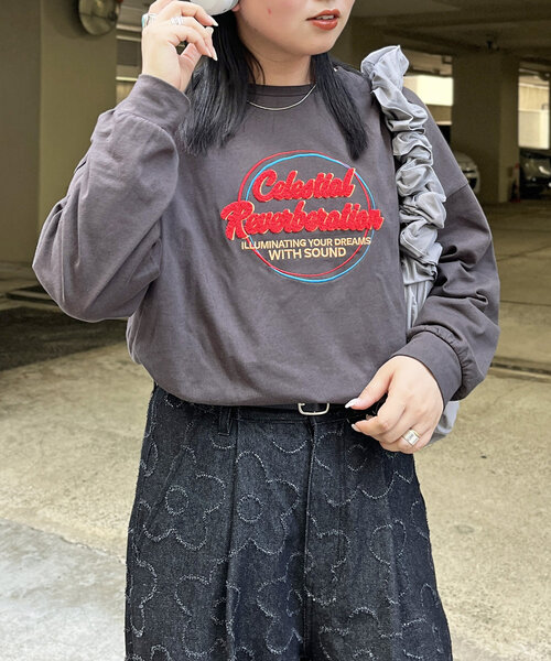 CPCM(シーピーシーエム)の「サガラ刺繍ロングスリーブT(Tシャツ/カットソー・レディース・アイボリー/ネイビー/ホワイト/ブラック・FREE)」の4枚目の写真